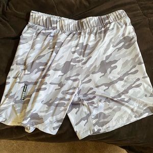 YoungLA - White/Grey Camo - Athletic Shorts - XXL